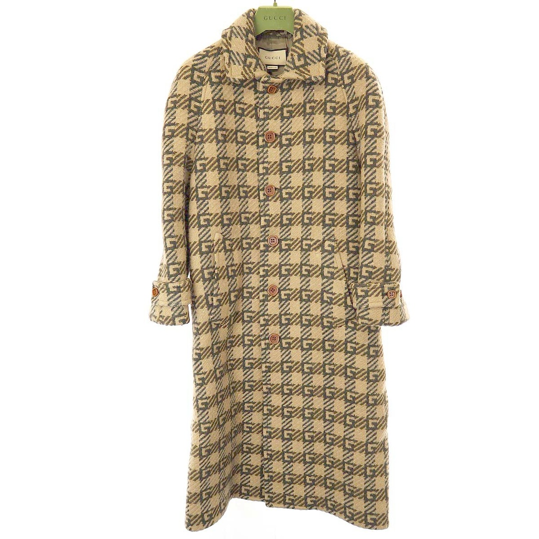 Gucci(グッチ)のGUCCI グッチ 22SS Jacquard Coat GGジャガードウールコート 664708 ベージュ 44 メンズのジャケット/アウター(その他)の商品写真