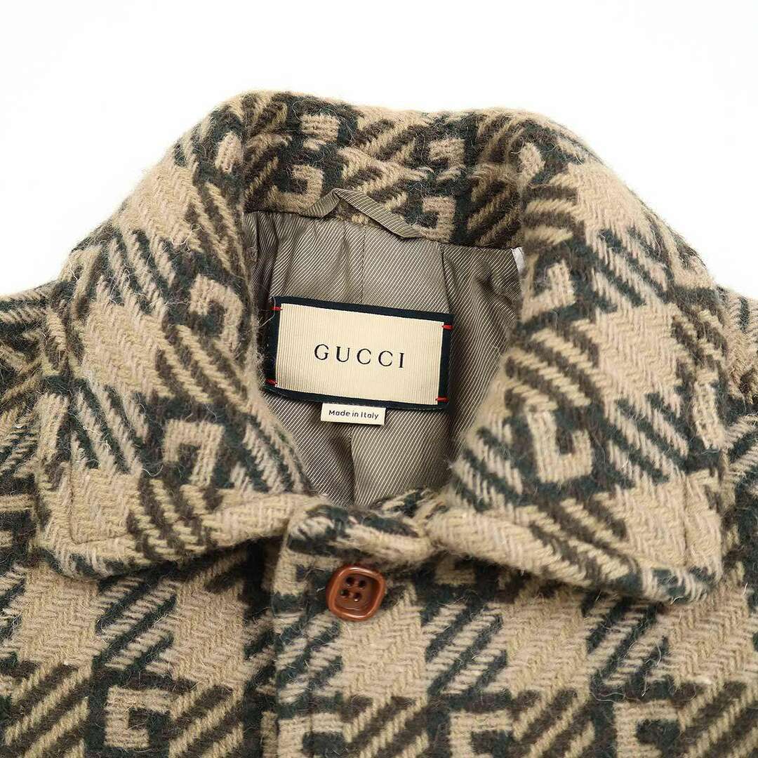 Gucci(グッチ)のGUCCI グッチ 22SS Jacquard Coat GGジャガードウールコート 664708 ベージュ 44 メンズのジャケット/アウター(その他)の商品写真