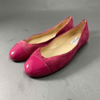 ジミーチュウ(JIMMY CHOO)の2b9 JIMMY CHOO ジミーチュウ イタリア製 GAZE FLAT フラット パンプス シューズ 35 パープル スエード パテントレザー MADE IN ITALY バレエシューズ(ハイヒール/パンプス)