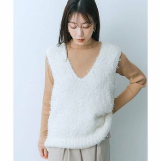 センスオブプレイスバイアーバンリサーチ(SENSE OF PLACE by URBAN RESEARCH)の【IVORY】チュールテープニットベスト(ベスト/ジレ)