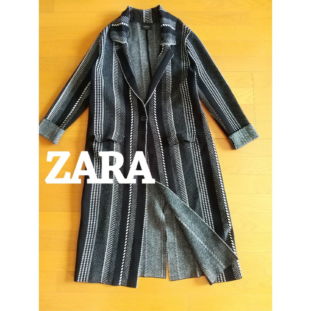 ZARA(ザラ)のZARA★美ライン♪モノトーンロングニットコート レディースのジャケット/アウター(ロングコート)の商品写真