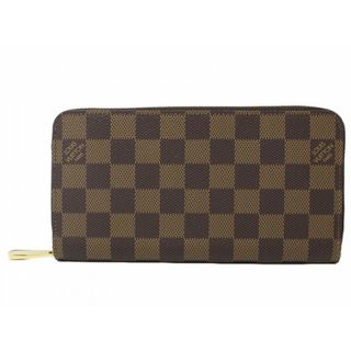 ルイヴィトン(LOUIS VUITTON)の【布袋あり】LOUIS VUITTON　ルイヴィトン　ジッピーウォレット　N60046　長財布　ダミエ・エベヌ　ローズ・バレリーヌ　ブラウン×ピンク　レディース　ギフト　プレゼント包装可【中古】松前R56号店(財布)