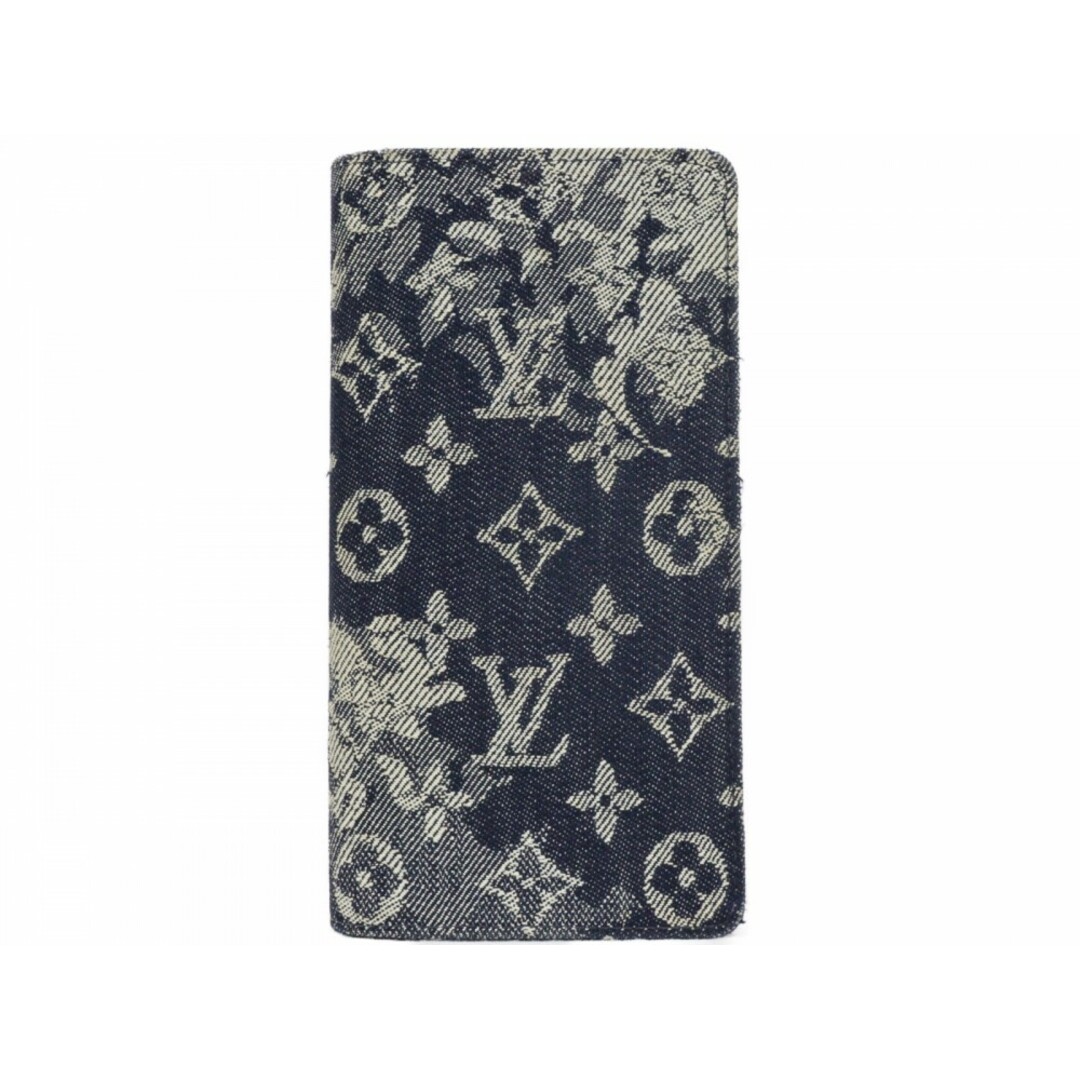 LOUIS VUITTON(ルイヴィトン)のLOUIS VUITTON　ルイヴィトン　ポルトフォイユ・ブラザNM　M80032　デニム　ネイビー系　長財布　イニシャル入り　レディース　メンズ　ユニセックス　シンプル　ギフト　プレゼント包装可【中古】松前R56号店 メンズのファッション小物(折り財布)の商品写真