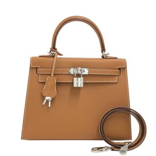 エルメス(Hermes)の　エルメス HERMES ケリー25 外縫い B刻 ゴールド シルバー金具 エプソン レディース ハンドバッグ(ハンドバッグ)