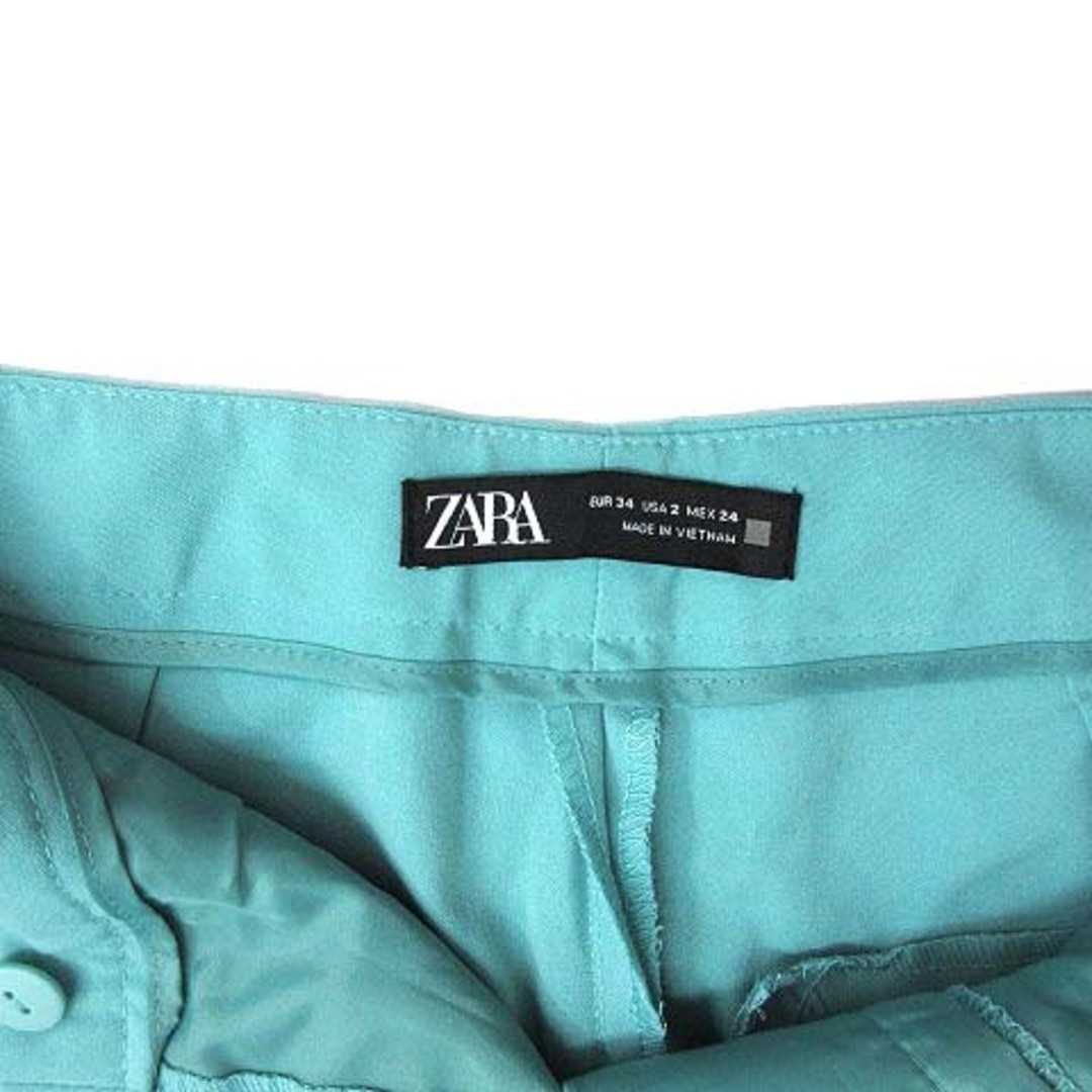 ZARA(ザラ)のザラ ZARA クロップド トラウザー ストレッチ パンツ ターコイズ 34 レディースのパンツ(その他)の商品写真