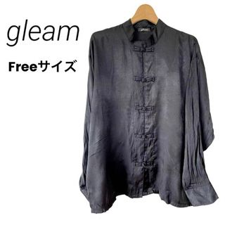 gleam - 【美品】gleam グリーム サテン チャイナ服 ブラウス ロング丈 フリー