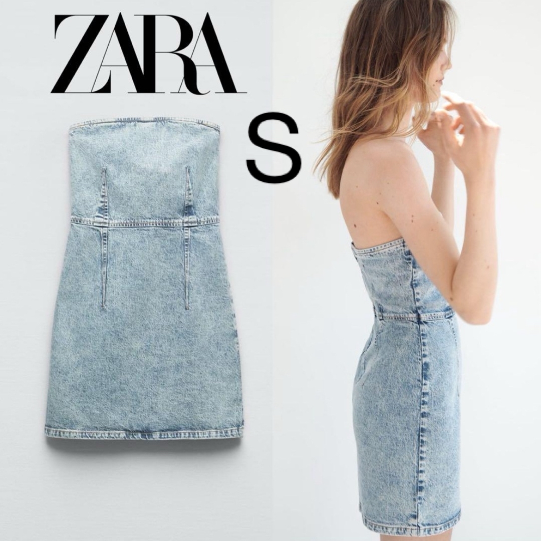 ZARA - Z1975ストラップレスデニムミニワンピースの通販 by ZARA - Z1975ストラップレスデニムミニワンピースの通販 by