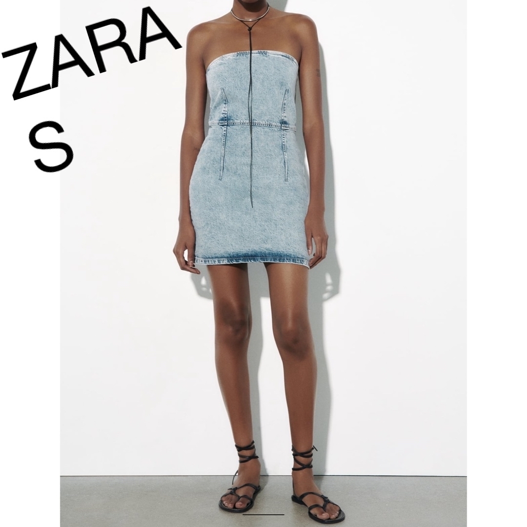 ZARA - Z1975ストラップレスデニムミニワンピースの通販 by ZARA - Z1975ストラップレスデニムミニワンピースの通販 by