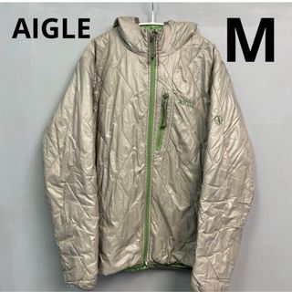 エーグル(AIGLE)のAIGLE リバーシブルブルゾン　ジャンパー　中綿　レディース　M ベージュ(ブルゾン)