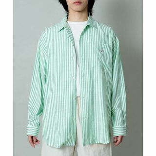 センスオブプレイスバイアーバンリサーチ(SENSE OF PLACE by URBAN RESEARCH)の【GREEN】ddp STRIPE OPEN COLLAR SHIRTS(シャツ)