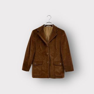 Aquascutum アクアスキュータム テーラードジャケット コーデュロイ ブラウン アウター レディース ヴィンテージ 6(テーラードジャケット)