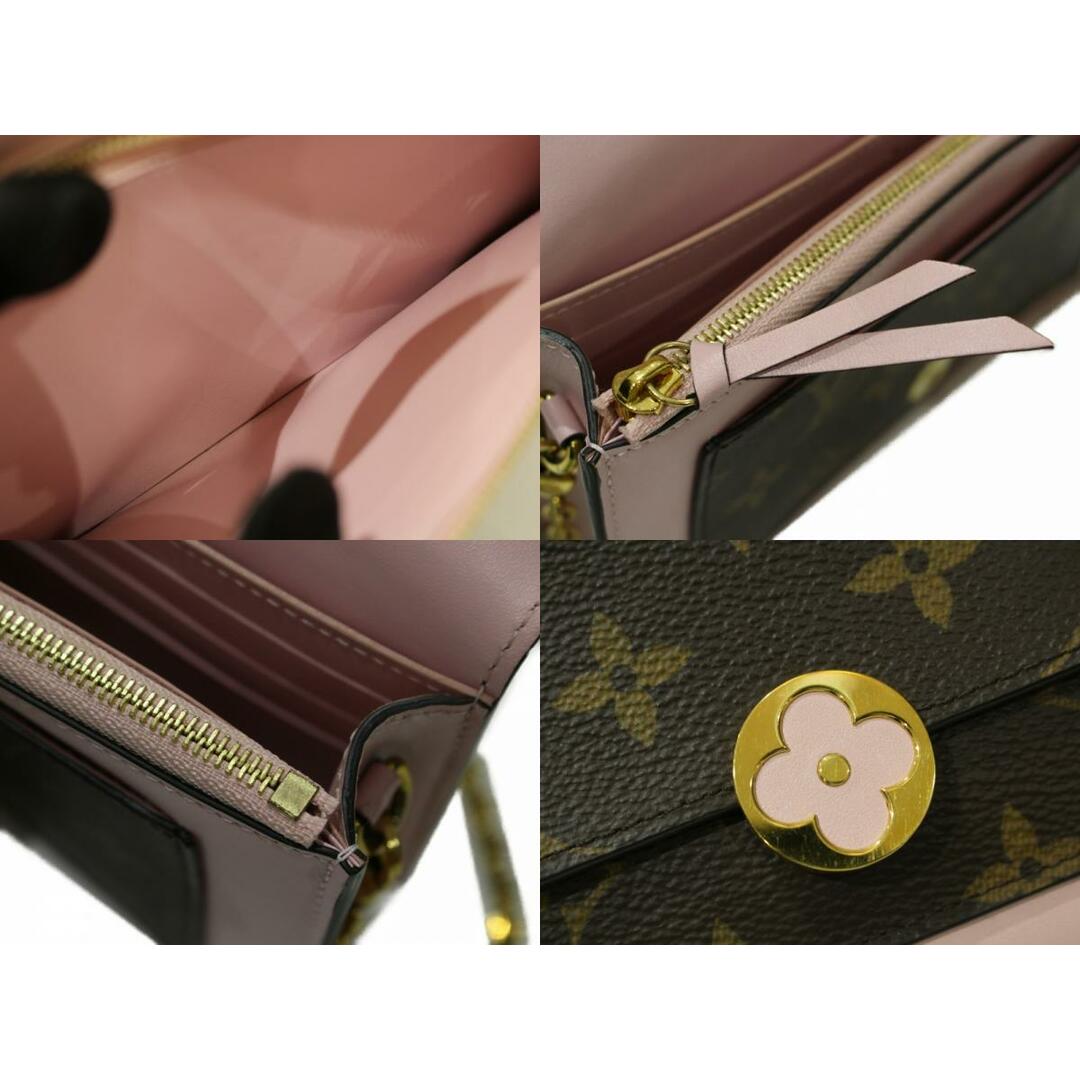 LOUIS VUITTON(ルイヴィトン)のLOUIS VUITTON　ルイヴィトン　ポルトフォイユ・フロール　M67405　ショルダーバッグ　チェーンウォレット　モノグラム　ブラウン×ピンク　レディース　ギフト　プレゼント包装可【中古】松前R56号店 レディースのバッグ(メッセンジャーバッグ)の商品写真