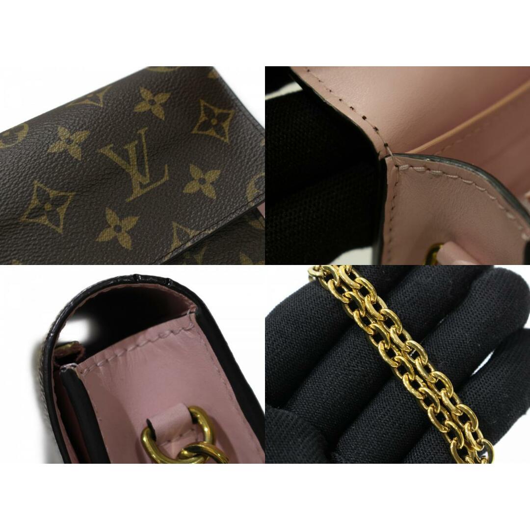 LOUIS VUITTON(ルイヴィトン)のLOUIS VUITTON　ルイヴィトン　ポルトフォイユ・フロール　M67405　ショルダーバッグ　チェーンウォレット　モノグラム　ブラウン×ピンク　レディース　ギフト　プレゼント包装可【中古】松前R56号店 レディースのバッグ(メッセンジャーバッグ)の商品写真