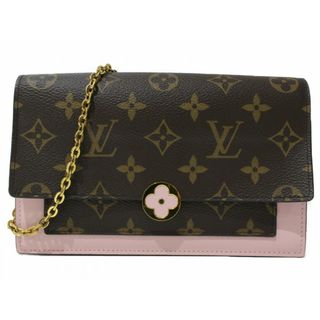 ルイヴィトン(LOUIS VUITTON)のLOUIS VUITTON　ルイヴィトン　ポルトフォイユ・フロール　M67405　ショルダーバッグ　チェーンウォレット　モノグラム　ブラウン×ピンク　レディース　ギフト　プレゼント包装可【中古】松前R56号店(メッセンジャーバッグ)