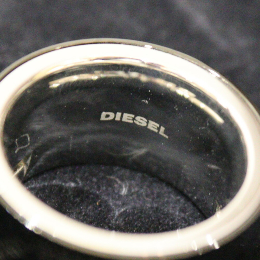 DIESEL(ディーゼル)の【箱あり】DIESEL　ディーゼル　リング　指輪　19号　スチール　STEEL　ブラック　シルバー　メンズ　プレゼント包装可　【中古】松前R56号店 メンズのアクセサリー(リング(指輪))の商品写真