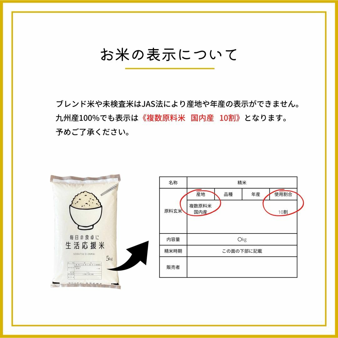 生活応援米20kg《令和5年新米入り》コスパ米 お米 おすすめ 美味しい 安い 食品/飲料/酒の食品(米/穀物)の商品写真