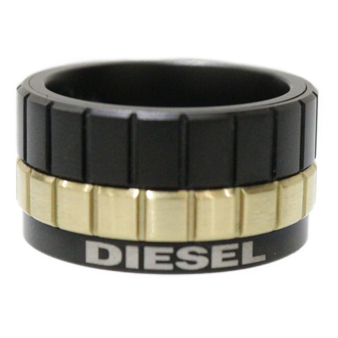 DIESEL(ディーゼル)の【箱あり】DIESEL　ディーゼル　リング　指輪　19号　スチール　STEEL　ブラック　ゴールドメッキ　1978　♯12　メンズ　プレゼント包装可　【中古】松前R56号店 メンズのアクセサリー(リング(指輪))の商品写真