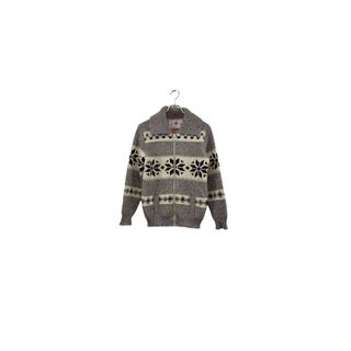 Made in CANADA BROWN BISON sweater ブラウンバイソン ノルディックセーター フルジップ ブラウン系 ニット レディース ヴィンテージ 8(ニット/セーター)