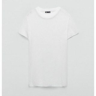 ザラ(ZARA)の新品 Zara ザラ メッシュ Tシャツ 半袖 カットソー 白 ホワイト トップ(Tシャツ(半袖/袖なし))