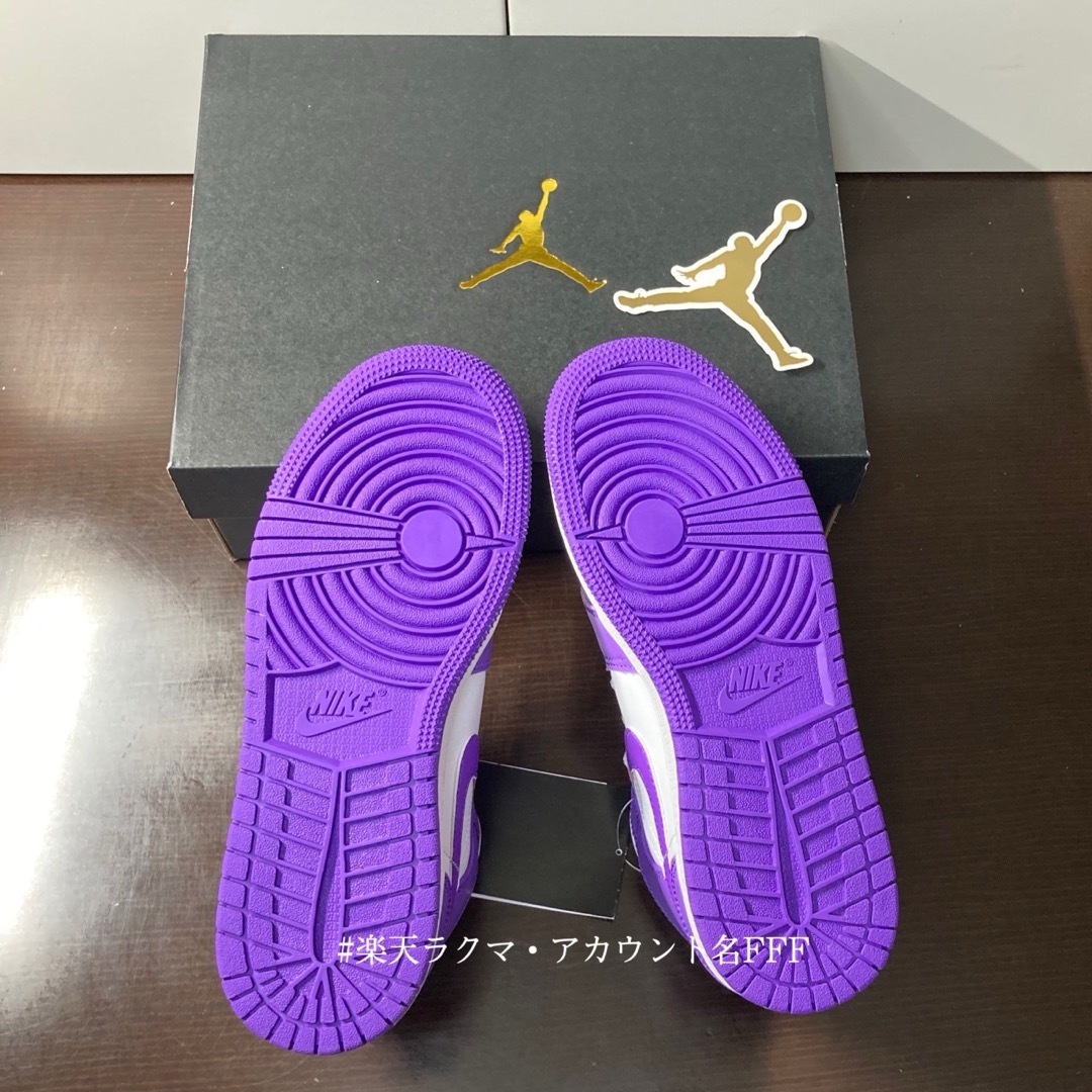 Jordan Brand（NIKE）(ジョーダン)の【新品23.5cm】NIKE エアジョーダン１MID GS パープル/ホワイト レディースの靴/シューズ(スニーカー)の商品写真