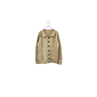 Vintage aran knit cardigan アランニットカーディガン フィッシャーマン ホワイト系 トップス メンズ ヴィンテージ 8(カーディガン)