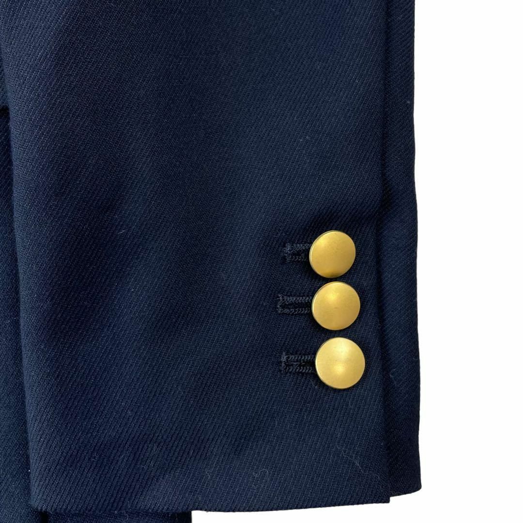 美品スピック&スパン ミラノツイルピークドカラージャケット 紺ブレ 金ボタン38