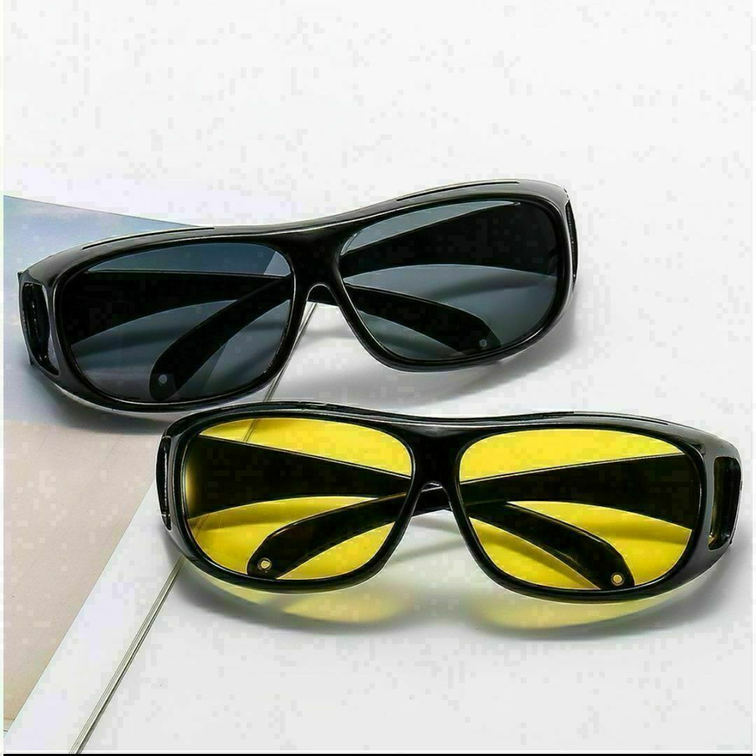 サングラス 偏光 オーバー グラス UV400 花粉対策 夜用 UVカット メンズのファッション小物(サングラス/メガネ)の商品写真