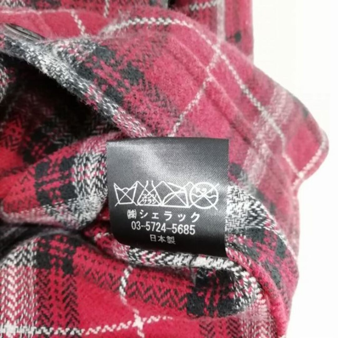 SHELLAC(シェラック)のチェック ネル シャツ トップス ロールアップ 長袖 48 ボルドー系 メンズのトップス(シャツ)の商品写真