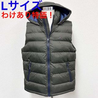 トミーヒルフィガー(TOMMY HILFIGER)の新品わけありトミーヒルフィガー 中綿ダウンベスト 150AN614 オリーブ L(ダウンベスト)