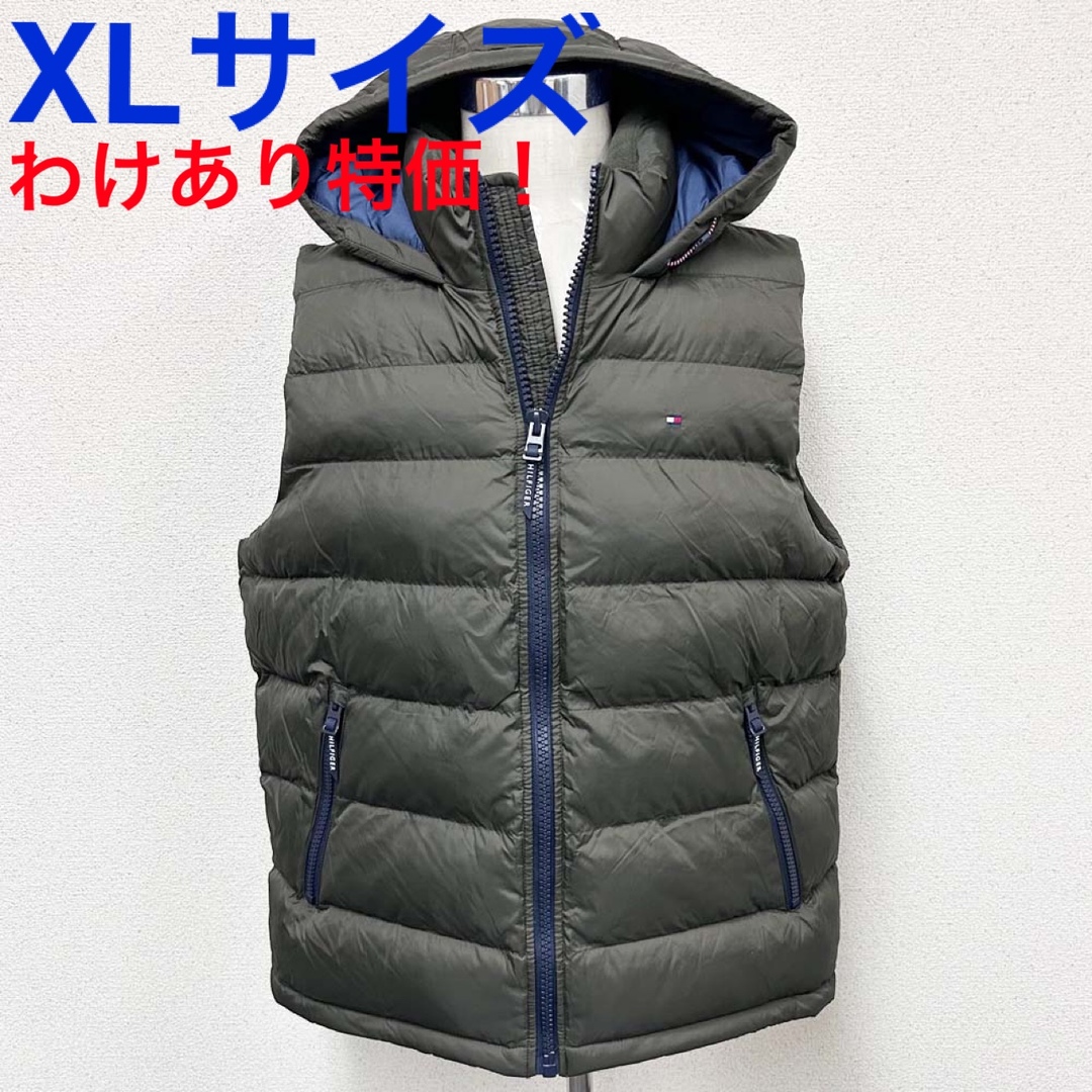 TOMMY HILFIGER(トミーヒルフィガー)の新品わけありトミーヒルフィガー 中綿ダウンベスト 150AN614オリーブ XＬ メンズのジャケット/アウター(ダウンベスト)の商品写真