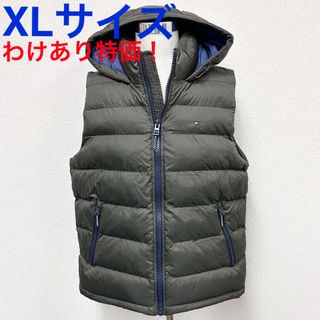 トミーヒルフィガー(TOMMY HILFIGER)の新品わけありトミーヒルフィガー 中綿ダウンベスト 150AN614オリーブ XＬ(ダウンベスト)