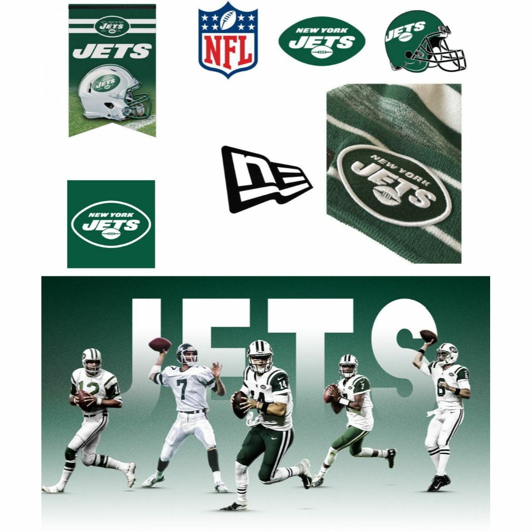 NEW ERA(ニューエラー)のニューエラ NY JETS ニューヨークジェッツ ボーダーニットキャップ メンズの帽子(ニット帽/ビーニー)の商品写真