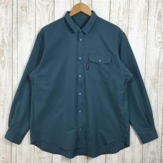 MENs L  リッジマウンテンギア ポリエステル ベーシック ロングスリーブ シャツ Poly Basic Long Sleeve Shirt Cool Dots（クールドッツ） ストレッチ 入手困難 RIDGE MOUNTAIN GEAR ブルー系(その他)