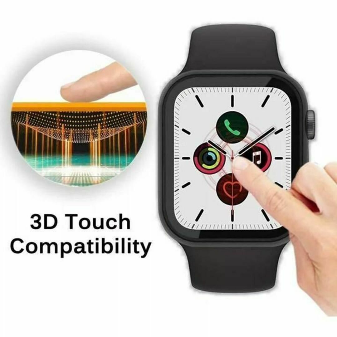 アップルウォッチカバー シルバー 45mm 保護ケース 強化ガラスフィルム メンズの時計(腕時計(デジタル))の商品写真