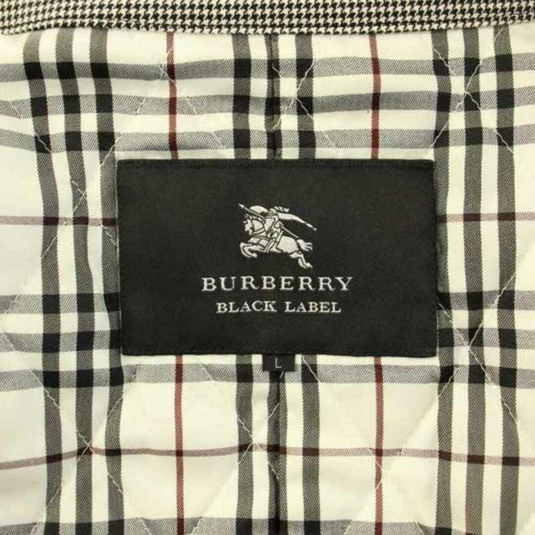 BURBERRY BLACK LABEL(バーバリーブラックレーベル)のBURBERRY BLACK LABEL 中綿コート Pコート 千鳥格子柄 L メンズのジャケット/アウター(ピーコート)の商品写真