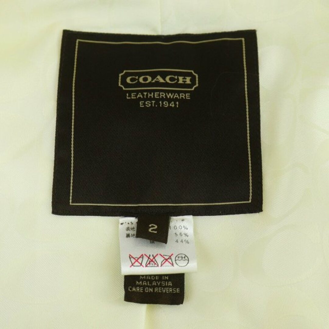 COACH(コーチ)のコーチ トレンチコート ロング シグネチャー 裏地ロゴ ベルト2 S 白 レディースのジャケット/アウター(トレンチコート)の商品写真