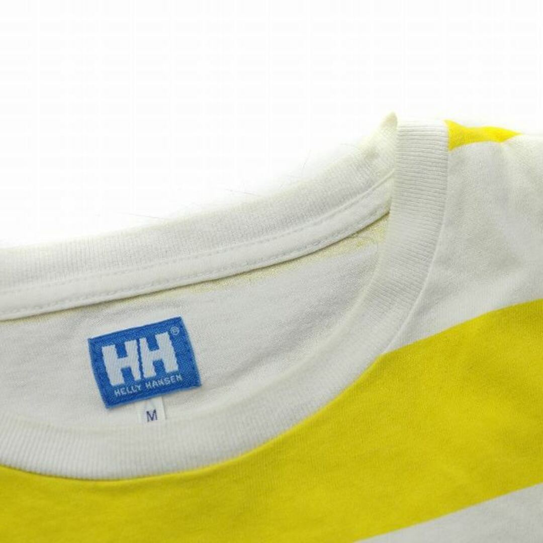 HELLY HANSEN(ヘリーハンセン)のヘリーハンセン Tシャツ カットソー 半袖 ボーダー オーバーサイズ M 白 黄 レディースのトップス(Tシャツ(半袖/袖なし))の商品写真