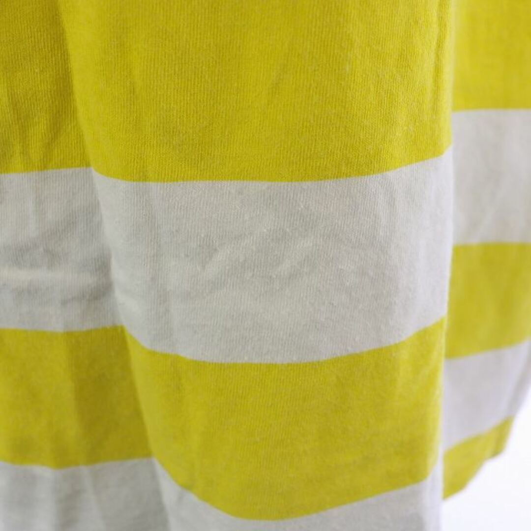 HELLY HANSEN(ヘリーハンセン)のヘリーハンセン Tシャツ カットソー 半袖 ボーダー オーバーサイズ M 白 黄 レディースのトップス(Tシャツ(半袖/袖なし))の商品写真