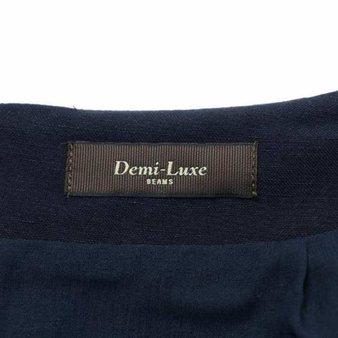 Demi-Luxe BEAMS(デミルクスビームス)のデミルクス ビームス タイトスカート ミモレ ロング 麻 リネン 38 M 紺 レディースのスカート(ロングスカート)の商品写真