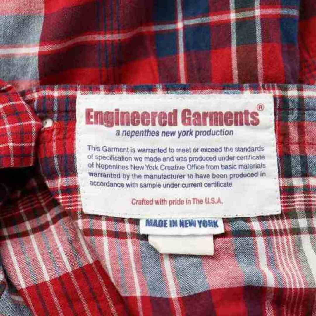 Engineered Garments(エンジニアードガーメンツ)のエンジニアードガーメンツ FWK シャツ ワンピース ミニ丈 半袖 1 S 赤 レディースのワンピース(ミニワンピース)の商品写真