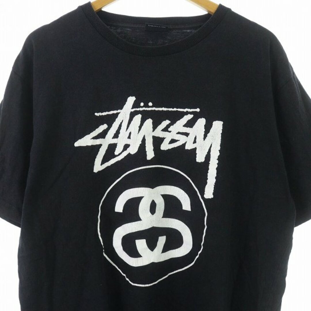 STUSSY(ステューシー)のSTUSSY Tシャツ カットソー 半袖 クルーネック ロゴ L 黒 ブラック メンズのトップス(Tシャツ/カットソー(半袖/袖なし))の商品写真