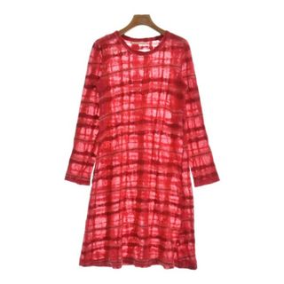 ヨウジヤマモト(Yohji Yamamoto)のYOHJI YAMAMOTO ワンピース 2(S位) 赤x白(総柄) 【古着】【中古】(ひざ丈ワンピース)