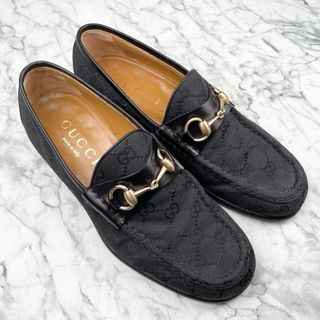 グッチ(Gucci)の✨希少✨GUCCI ローファー　GGキャンバス ホースビット 革靴 イタリア製(ローファー/革靴)