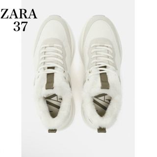 ザラ(ZARA)のZARA フェイクファーディテールランニングスニーカー　新品(スニーカー)