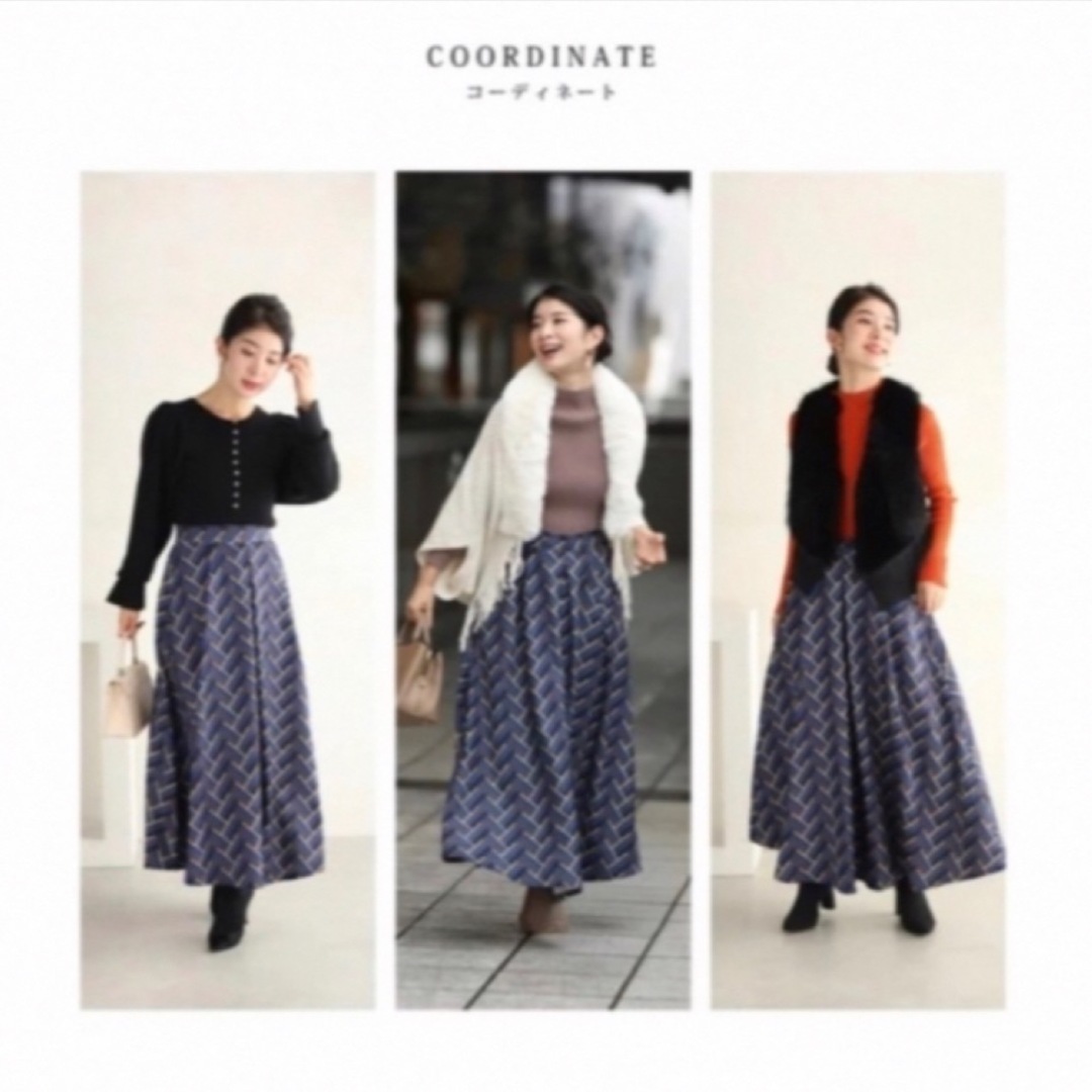 新品タグ付き】S~L対応 合わさるジグザグラインのロングスカート 新品タグ付き】S~L対応 合わさるジグザグラインのロングスカート