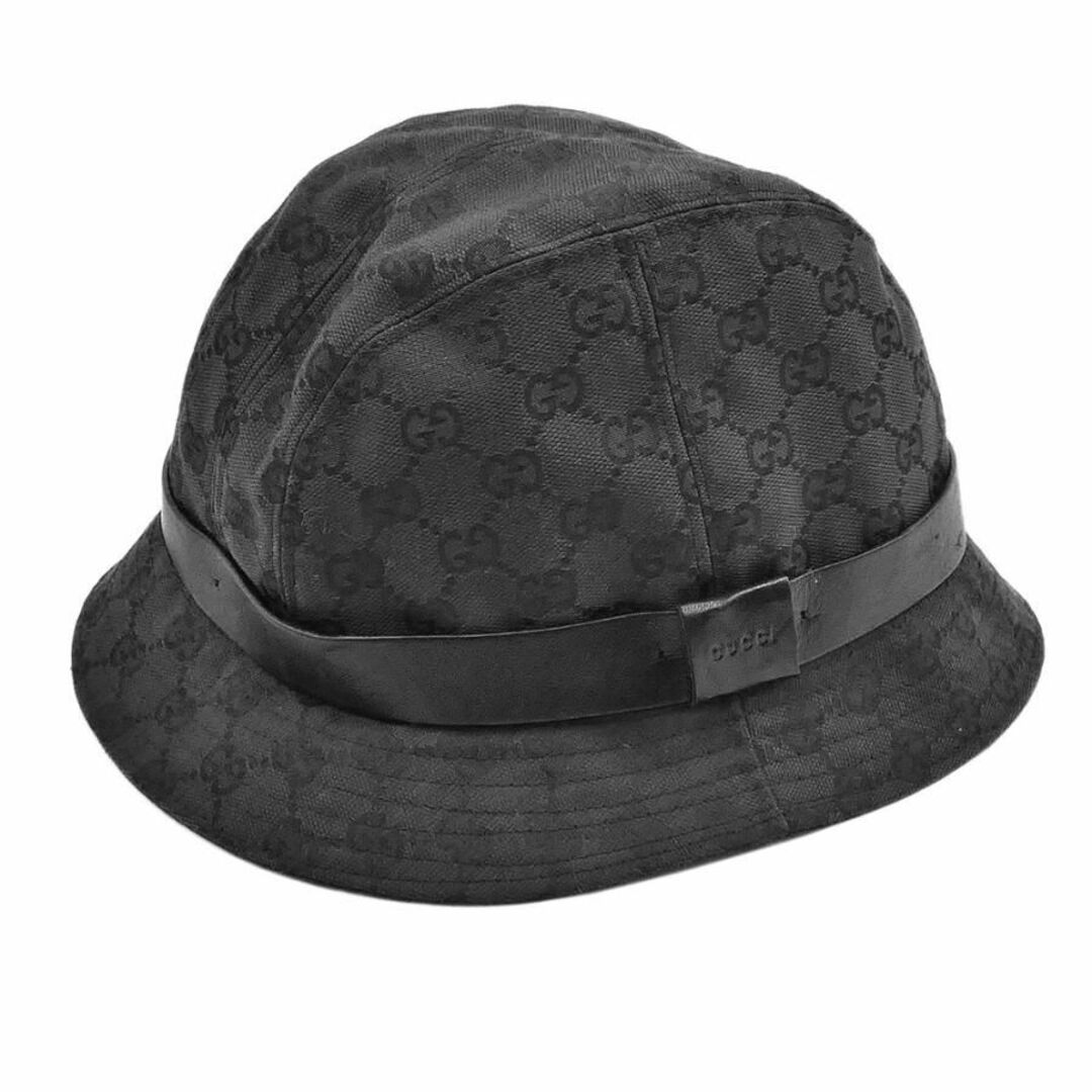 Gucci(グッチ)のグッチ 帽子 GUCCI GGキャンバス バケット ハット Lサイズ 59cm 黒 ブラック メンズ 23441 T-YJ06110 メンズの帽子(ハット)の商品写真