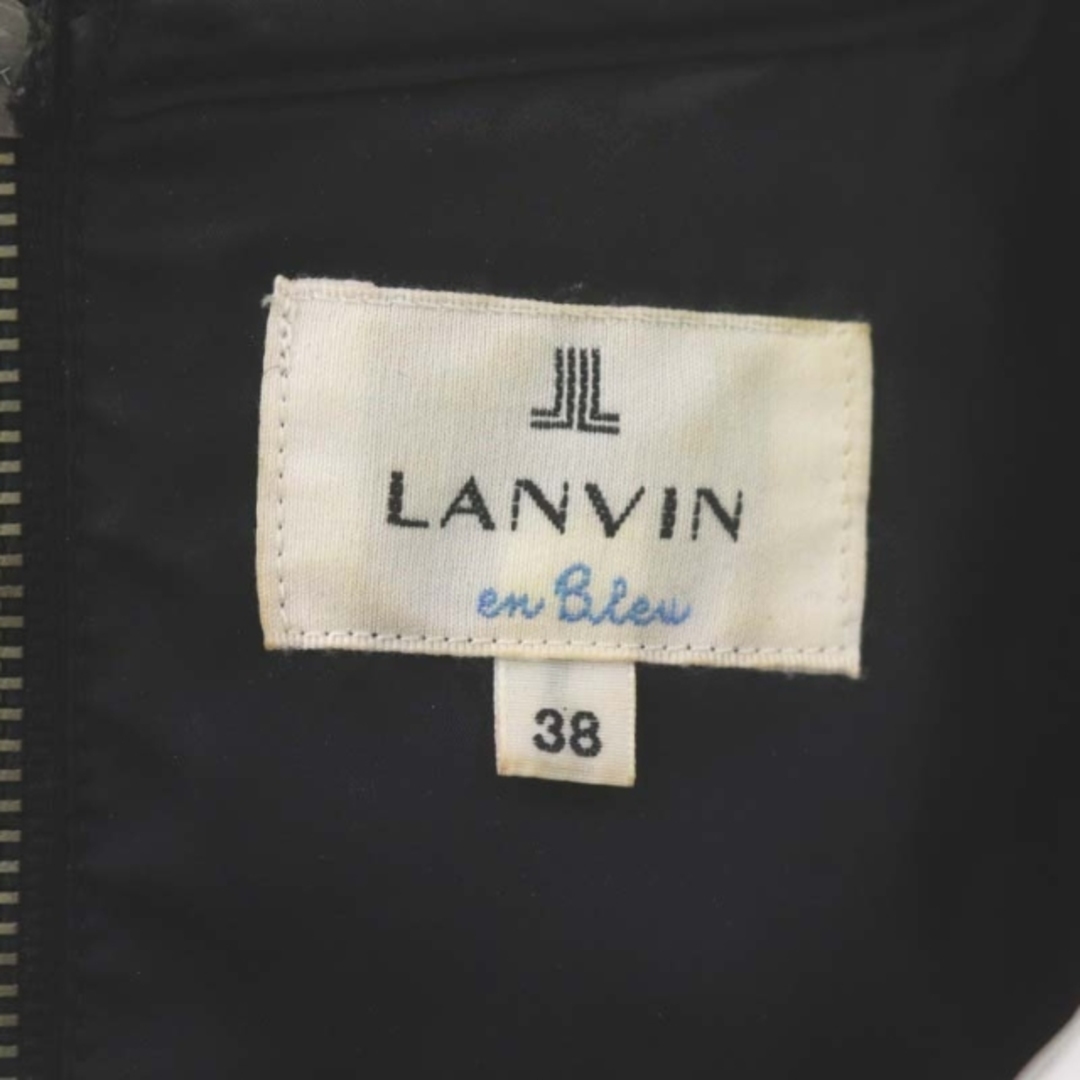 LANVIN en Bleu(ランバンオンブルー)のランバンオンブルー ウール ラウンドカラー ストレッチワンピース ひざ丈 長袖 レディースのワンピース(ひざ丈ワンピース)の商品写真