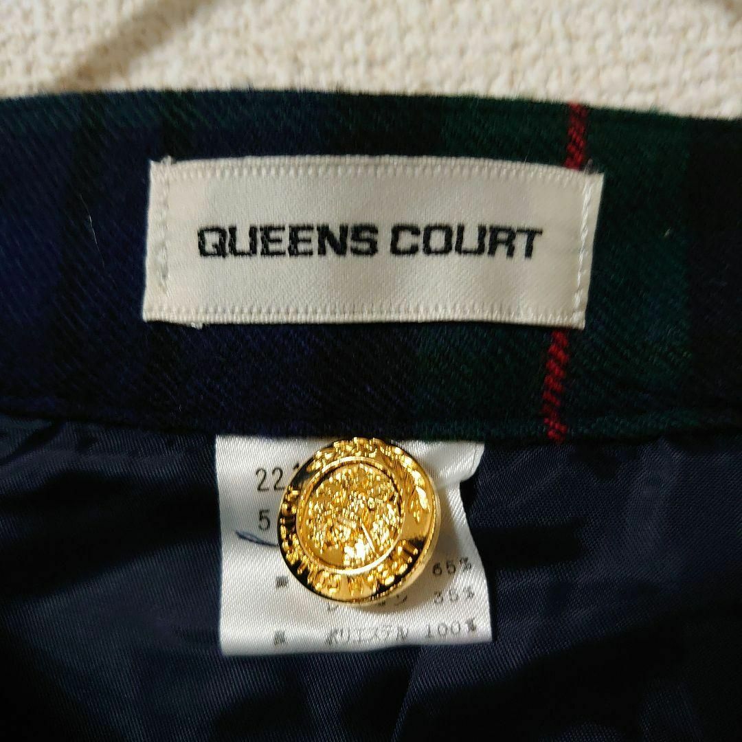QUEENS COURT(クイーンズコート)の【QUEENS COURT】チェック巻きスカート(M)/タイト ブラックウォッチ レディースのスカート(ひざ丈スカート)の商品写真