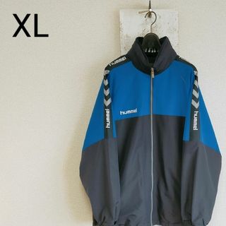 ヒュンメル(hummel)のHUMMEL ナイロンジャケット　トラックジャケット　ブラック　ブルー XL(ナイロンジャケット)