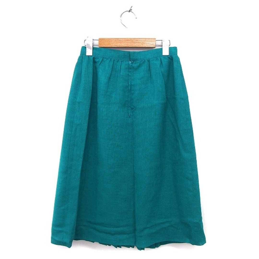 VINVERT(バンベール)のバンベール  スカート フレア ロング プリーツ 透け感 バックジップ グリーン レディースのスカート(ロングスカート)の商品写真